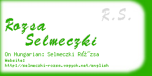 rozsa selmeczki business card